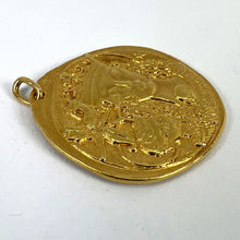 Load image into Gallery viewer, Large French Monnaie De Paris Virgin Mary of the Lilies Madonna 18K Yellow Gold Pendant
