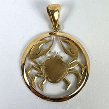 Load image into Gallery viewer, Large French 18K Yellow Gold Zodiac Cancer Crab Charm Pendant

