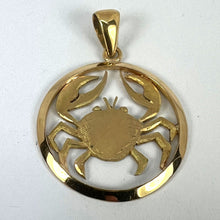 Load image into Gallery viewer, Large French 18K Yellow Gold Zodiac Cancer Crab Charm Pendant
