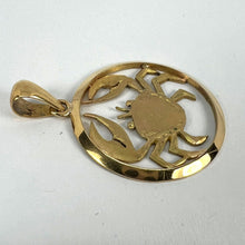 Load image into Gallery viewer, Large French 18K Yellow Gold Zodiac Cancer Crab Charm Pendant
