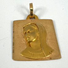 Load image into Gallery viewer, French Perroud Virgin Mary 18K Yellow Gold Rectangular Medal Pendant
