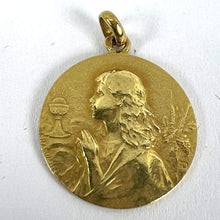 Load image into Gallery viewer, French 18K Yellow Gold Rasumny Wine and Wheat Harvest Charm Pendant
