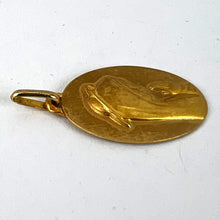 Load image into Gallery viewer, French Augis Virgin Mary 18K Yellow Gold Religious Medal Pendant
