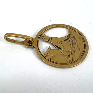 French 18K Yellow Gold Dog House Charm Pendant
