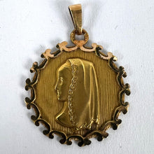 Load image into Gallery viewer, Vintage French Virgin Mary 18K Yellow Gold Medal Pendant

