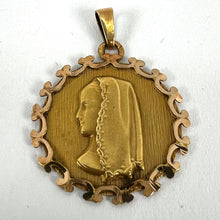 Load image into Gallery viewer, Vintage French Virgin Mary 18K Yellow Gold Medal Pendant
