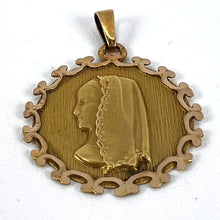 Load image into Gallery viewer, Vintage French Virgin Mary 18K Yellow Gold Medal Pendant
