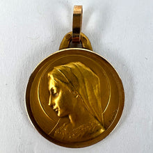 Load image into Gallery viewer, French Dropsy Virgin Mary 18K Yellow Gold Religious Medal Pendant
