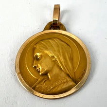 Load image into Gallery viewer, French Dropsy Virgin Mary 18K Yellow Gold Religious Medal Pendant
