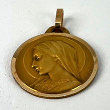 Load image into Gallery viewer, French Dropsy Virgin Mary 18K Yellow Gold Religious Medal Pendant
