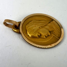 Load image into Gallery viewer, French Dropsy Virgin Mary 18K Yellow Gold Religious Medal Pendant
