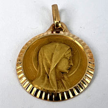 Load image into Gallery viewer, French A Rivet Virgin Mary 18K Yellow Gold Religious Medal Pendant
