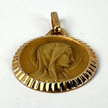 Load image into Gallery viewer, French A Rivet Virgin Mary 18K Yellow Gold Religious Medal Pendant
