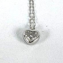 Load image into Gallery viewer, Heart-Shaped Diamond 0.14 Carat Platinum Charm Pendant Necklace
