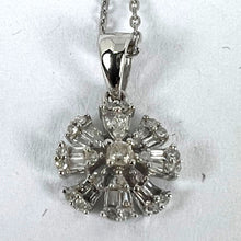 Load image into Gallery viewer, Diamond Flower 18K White Gold Charm Pendant Necklace

