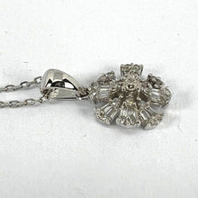 Load image into Gallery viewer, Diamond Flower 18K White Gold Charm Pendant Necklace
