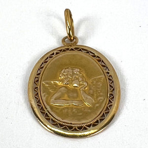 French Raphael’s Cherub 18K Yellow Gold Charm Pendant