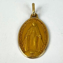 Load image into Gallery viewer, French Augis Virgin Mary Miraculous Medal 18K Yellow Gold Charm Pendant
