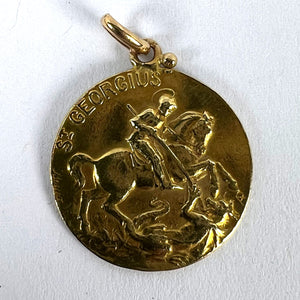 French Bouix St George Dragon Tempestate Securitas 18K Yellow Gold Medal Pendant