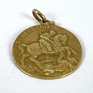 French Bouix St George Dragon Tempestate Securitas 18K Yellow Gold Medal Pendant