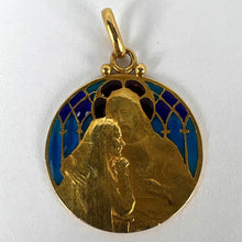 Load image into Gallery viewer, French Becker Holy Communion Plique-A-Jour Enamel 18K Yellow Gold Pendant Medal
