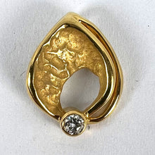 Load image into Gallery viewer, Vintage Abstract Leaf 18K Yellow Gold Diamond Pendant Necklace
