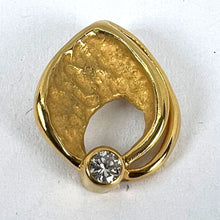 Load image into Gallery viewer, Vintage Abstract Leaf 18K Yellow Gold Diamond Pendant Necklace
