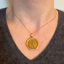 Load image into Gallery viewer, Large French Perriat Saint Christopher 18K Yellow Gold Pendant Medal
