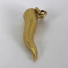 Load image into Gallery viewer, Cornicello Lucky Horn 18K Yellow Gold Diamond Charm Pendant
