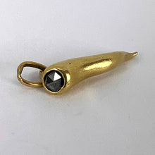 Load image into Gallery viewer, Cornicello Lucky Horn 18K Yellow Gold Diamond Charm Pendant
