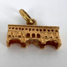 Load image into Gallery viewer, Italian Ponte Vecchio Bridge Florence 18K Yellow Gold Charm Pendant
