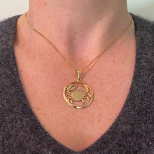 Load image into Gallery viewer, Large French 18K Yellow Gold Zodiac Cancer Crab Charm Pendant
