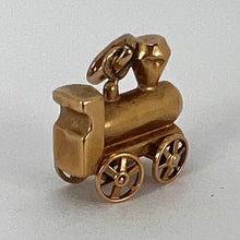 Load image into Gallery viewer, French Mechanical Steam Train Engine 18K Yellow Gold Charm Pendant
