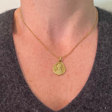 Load image into Gallery viewer, French Emile Dropsy Virgin Mary 18K Yellow Gold Medal Pendant
