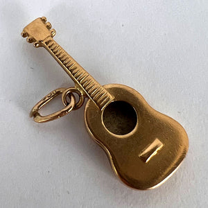 French Guitar 18K Yellow Gold Charm Pendant