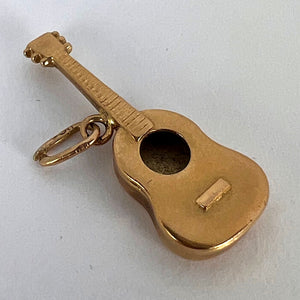 French Guitar 18K Yellow Gold Charm Pendant