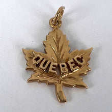 Load image into Gallery viewer, Canada Maple Leaf Quebec 14K Yellow Gold Charm Pendant
