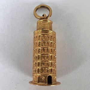 Italian Leaning Tower of Pisa 18K Yellow Gold Charm Pendant