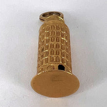 Load image into Gallery viewer, Italian Leaning Tower of Pisa 18K Yellow Gold Charm Pendant
