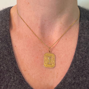 French First Communion 18K Yellow Rose Gold Medal Charm Pendant
