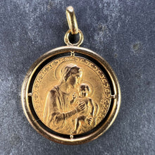 Load image into Gallery viewer, French Dropsy Madonna and Child 18K Yellow Gold Medal Pendant
