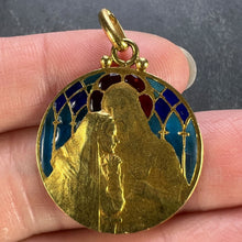 Load image into Gallery viewer, French Becker Holy Communion Plique-A-Jour Enamel 18K Yellow Gold Pendant Medal
