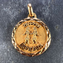 Load image into Gallery viewer, French Zodiac Gemini Starsign 18K Yellow Gold Charm Pendant
