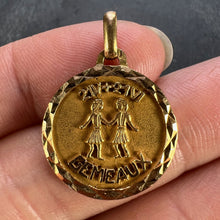 Load image into Gallery viewer, French Zodiac Gemini Starsign 18K Yellow Gold Charm Pendant
