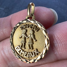 Load image into Gallery viewer, French Zodiac Gemini Starsign 18K Yellow Gold Charm Pendant
