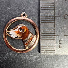 Load image into Gallery viewer, French Beagle Dog 12 Karat Rose Gold Enamel Charm Pendant
