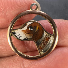 Load image into Gallery viewer, French Beagle Dog 12 Karat Rose Gold Enamel Charm Pendant
