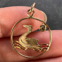 Load image into Gallery viewer, 9K Yellow Gold Glass Duck Charm Pendant
