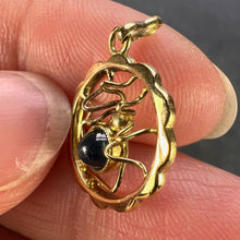 Load image into Gallery viewer, Blue Sapphire Spider 18K Yellow Gold Charm Pendant
