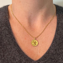 Load image into Gallery viewer, Vintage French Capricorn Starsign Zodiac 18K Yellow Gold Charm Medal Pendant
